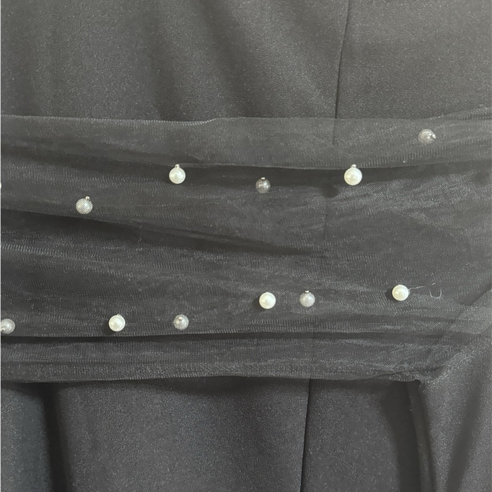 Plus Size Mesh Pearl Sleeve Mini Dress 3X Black Party Holiday - Picture 7 of 7